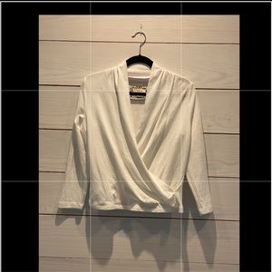 Maeve Cotton White Wrap Shirt